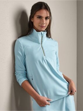 NWT Rhône Course to Court 1/4 Zip Blue Pullover Sweater Size Small